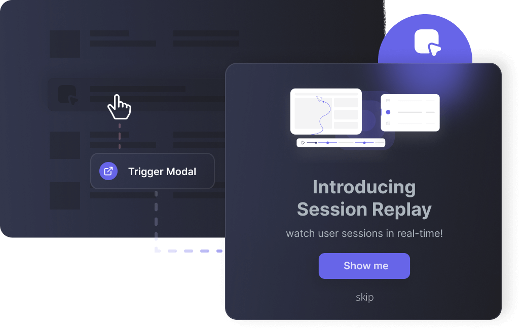 In-app announcement modal