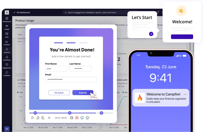 Userpilot product analytics in action