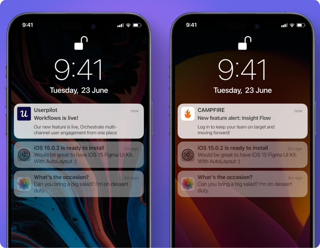 Userpilot mobile push notifications