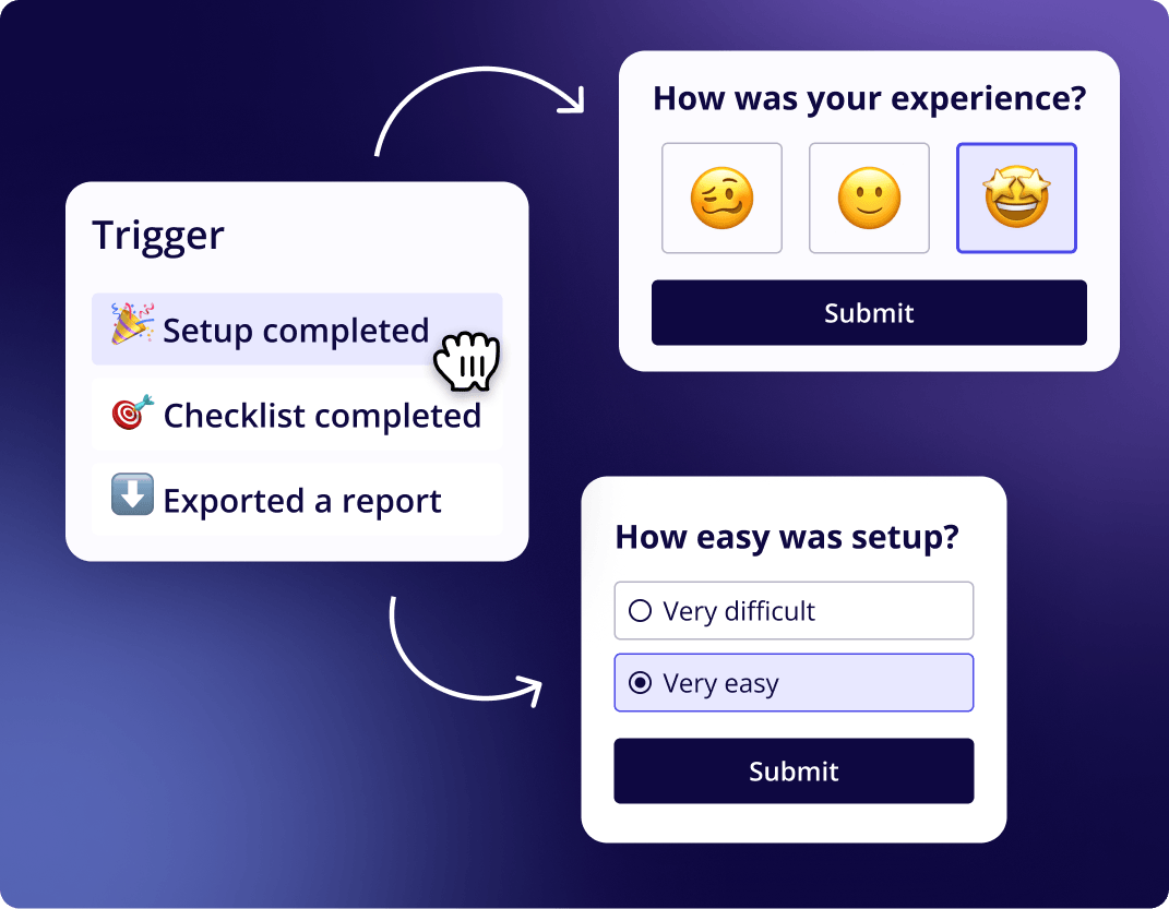 Userpilot surveys triggered in real time