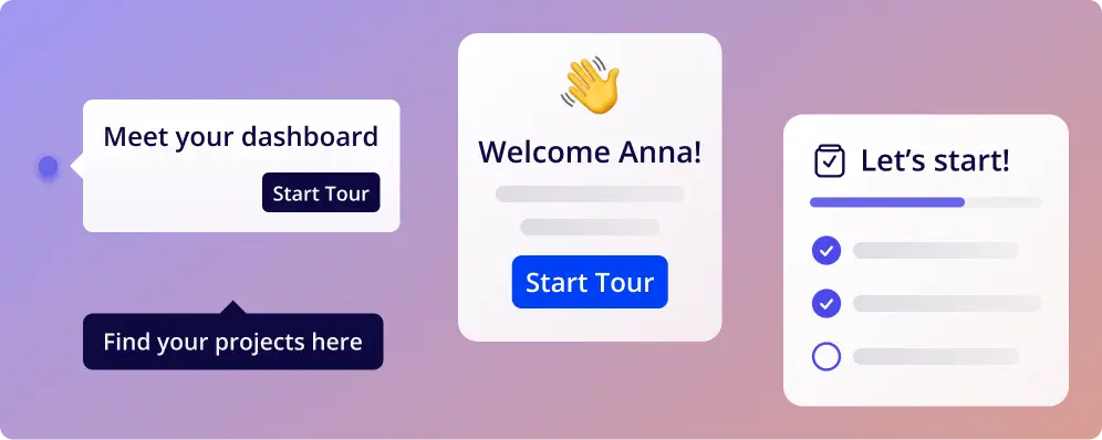 Examples of onboarding tools within Userpilot.